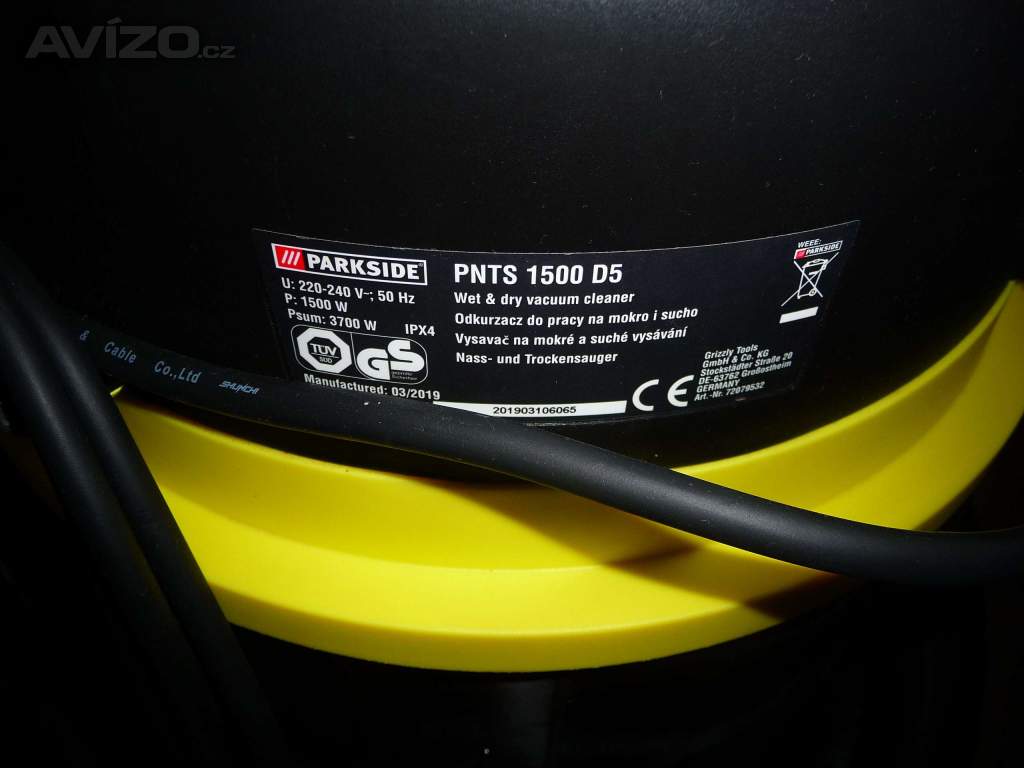 Foto inzerátu Vysavač Parkside PNTS 1500 