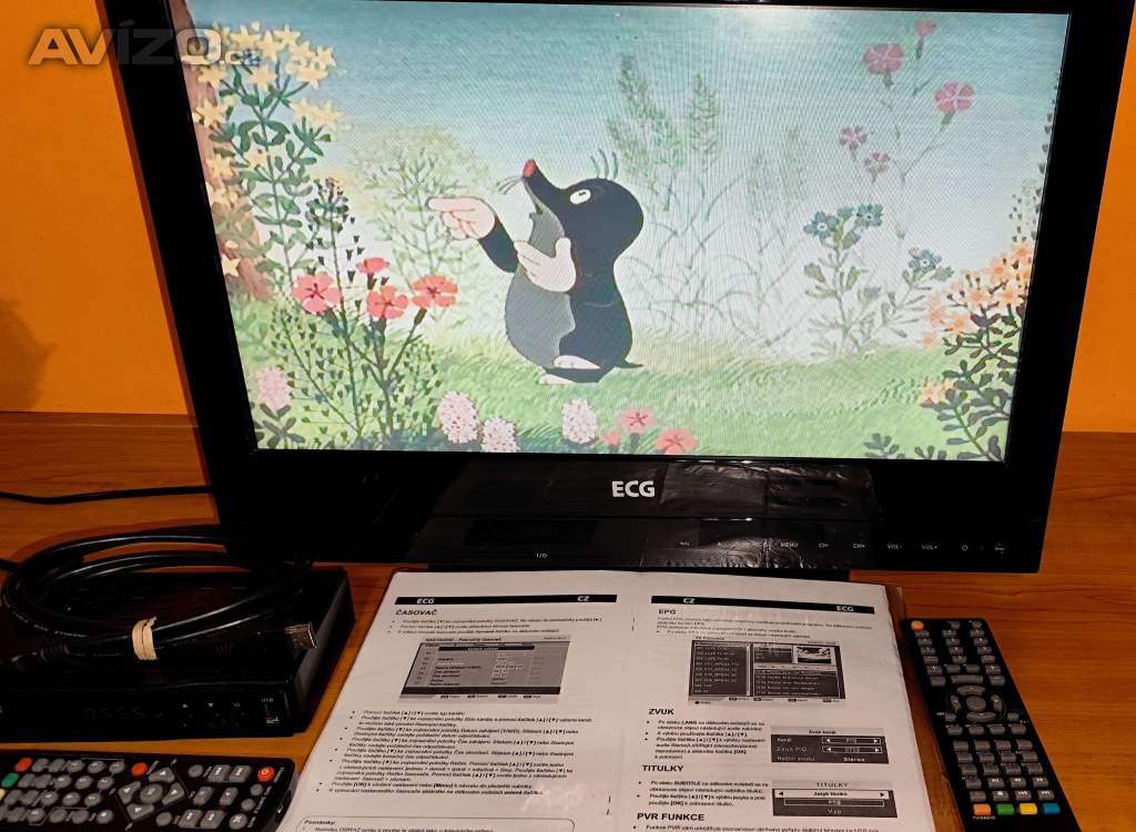 Foto inzerátu TV ECG + settopbox Sencor + 41ks DVD