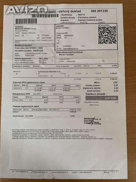 Foto inzerátu Cyklotrenažér