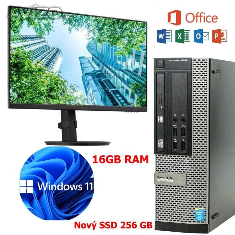 PC SET DELL,i7,16GB RAM,SSD,VIEWSONIC 24´,WIN 11,záruka