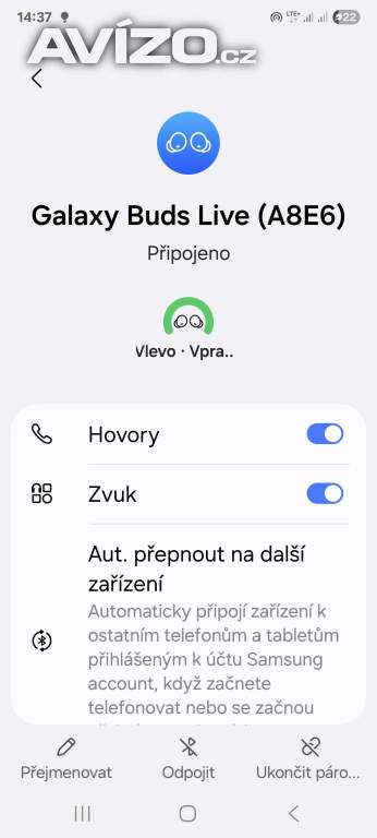 Foto inzerátu  Bluetooth sluchátka Samsung Galaxy Buds Live SM-R180