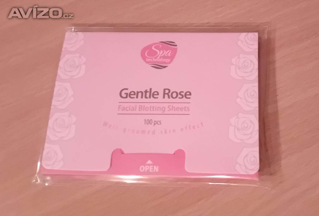 Pleťové matující papírky Něžná růže