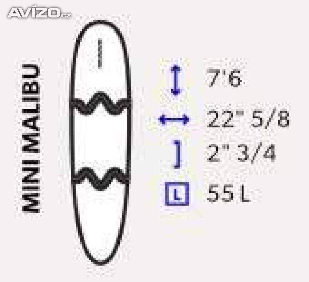 Foto inzerátu surf, surfing, mini Malibu 76, longboard 90 - skládací 