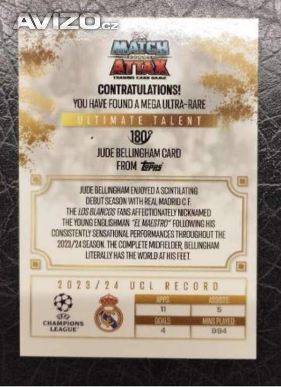 Foto inzerátu JUDE BELLINGHAM MAESTRO EURO