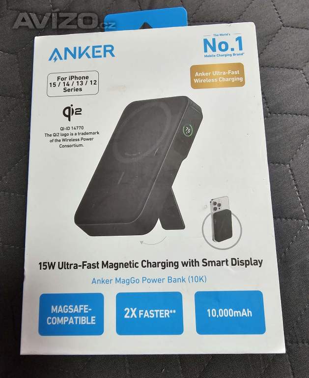 Bezdrátová powerbanka Anker MagGo 10000mAh, 27W