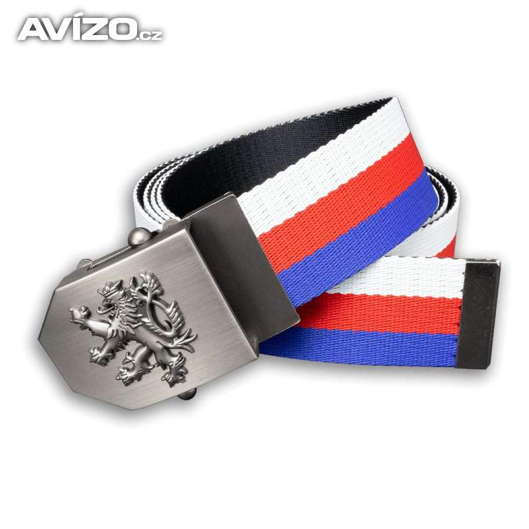 Opasek dárkový Český lev 4 cm - červený-modrý-bílý