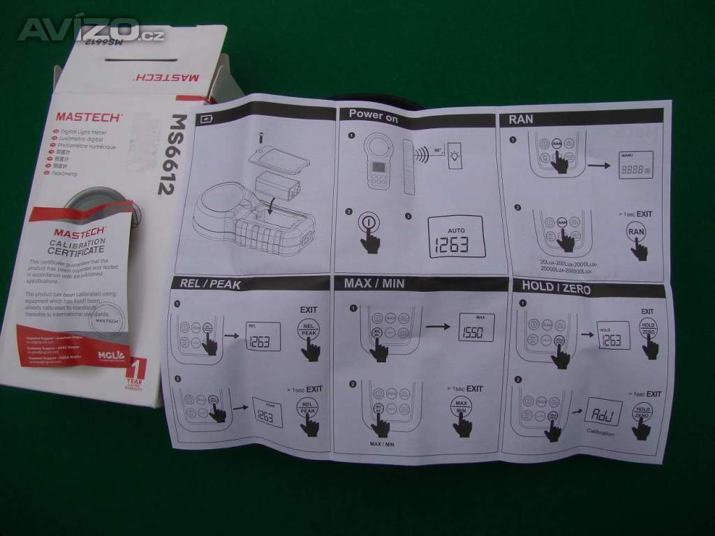 Foto inzerátu Mastech MS6612 Profesionální Luxmetr 0 - 200 000 Lux nový