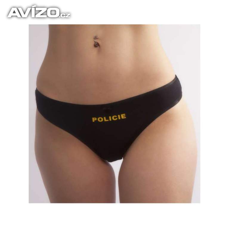 Tanga dámská Policie - černé