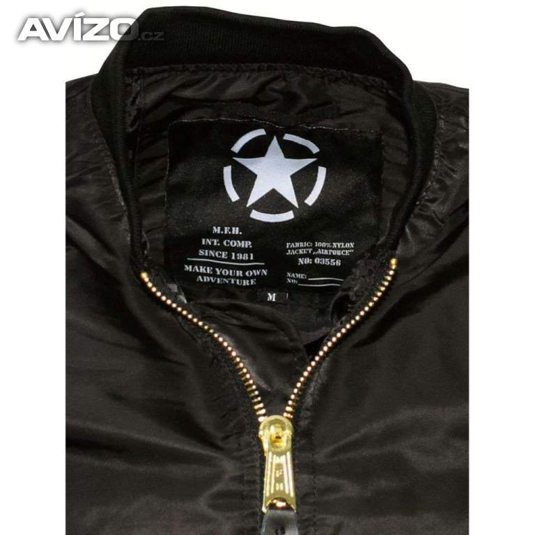 Bunda pilotní MFH Airforce MA1 - černá