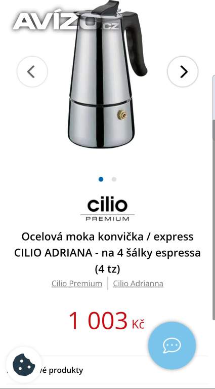 Foto inzerátu Ocelová moka konvička / express na 4 šálky espressa