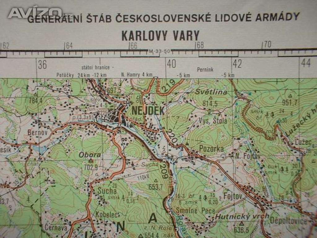 Foto inzerátu Vojenská profesionální tajná mapa Karlovy Vary