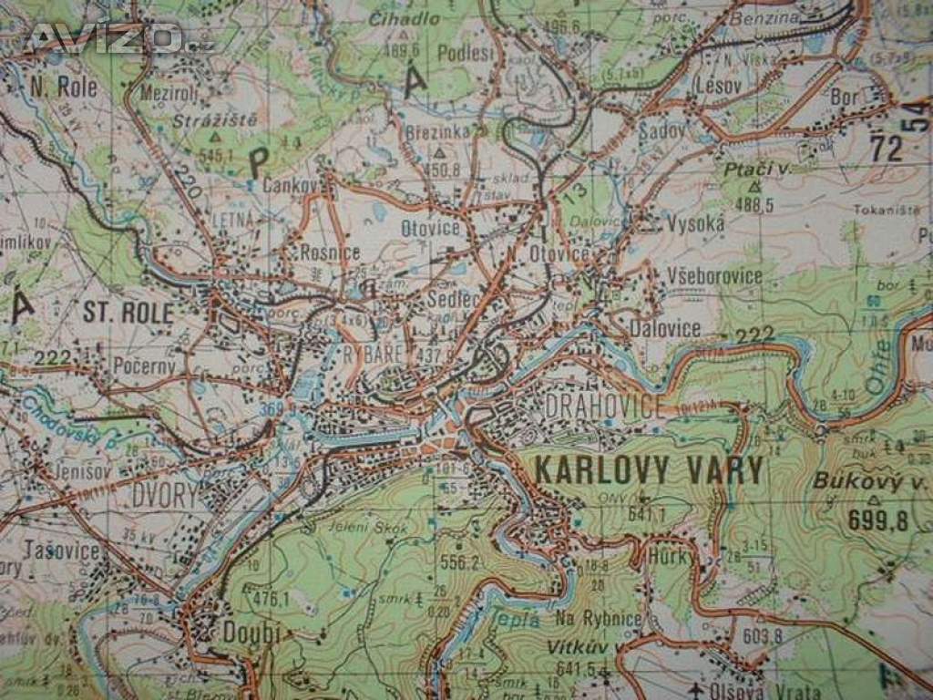 Foto inzerátu Vojenská profesionální tajná mapa Karlovy Vary
