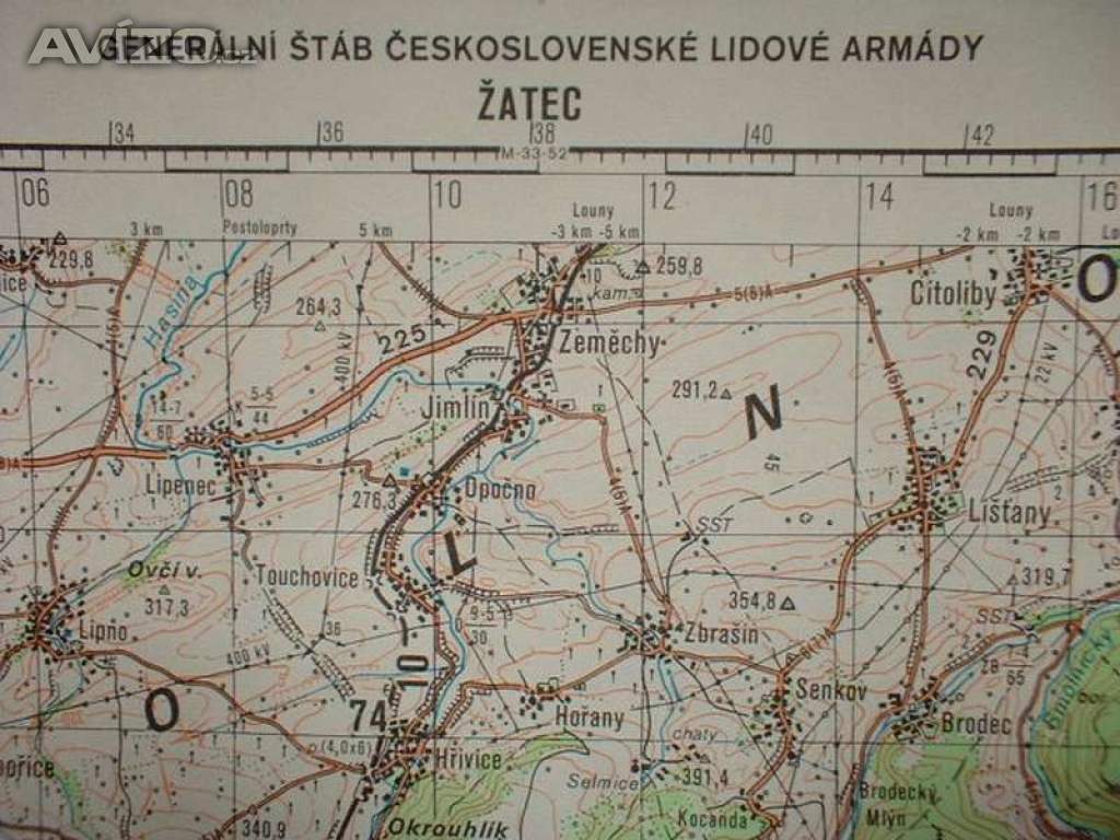 Foto inzerátu Vojenská profesionální tajná mapa Žatec