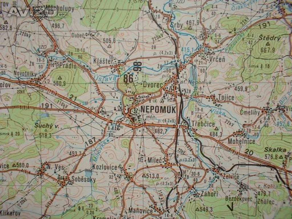 Foto inzerátu Vojenská profesionální tajná mapa VVP Jince a okolí