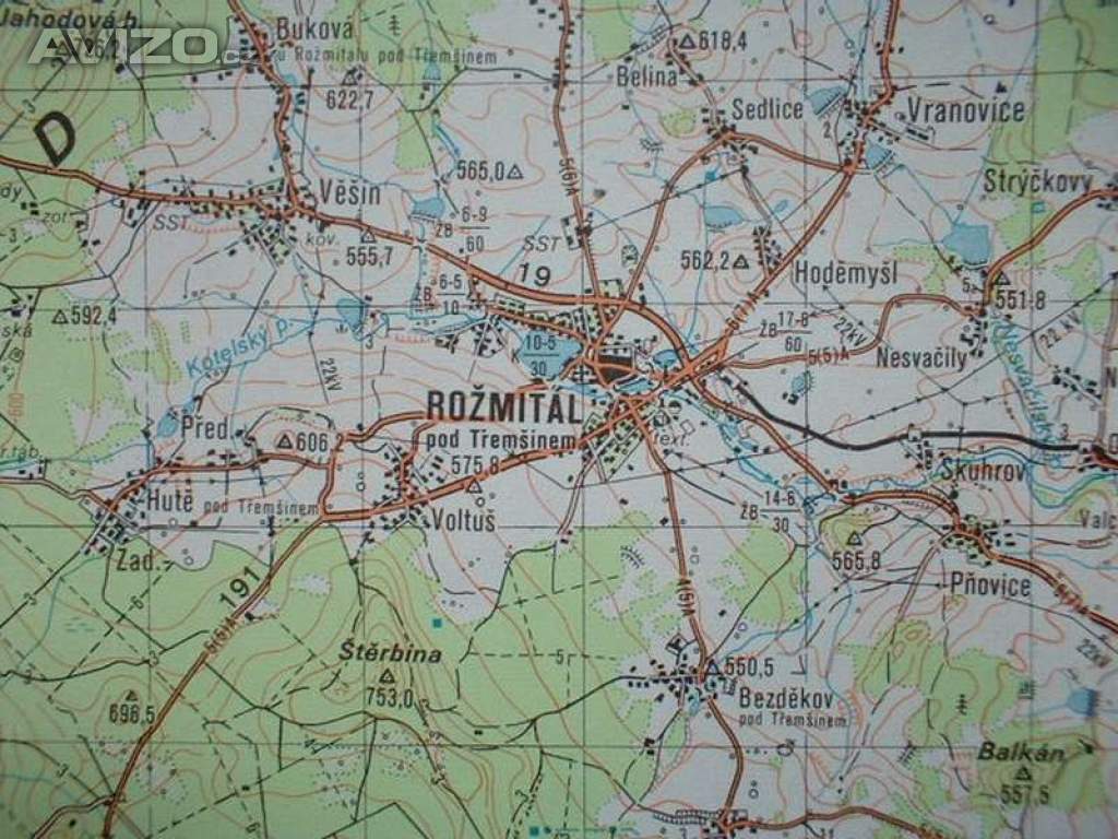 Foto inzerátu Vojenská profesionální tajná mapa VVP Jince a okolí