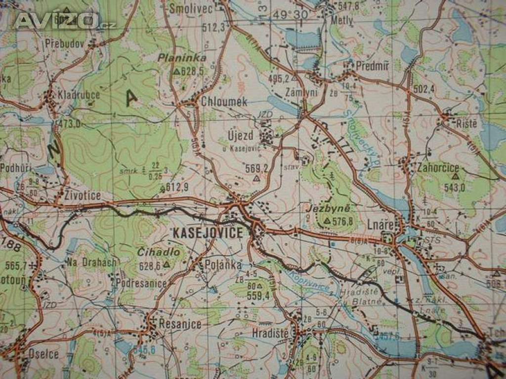 Foto inzerátu Vojenská profesionální tajná mapa VVP Jince a okolí