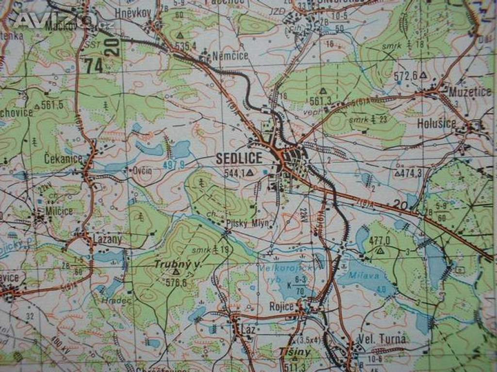 Foto inzerátu Vojenská profesionální tajná mapa VVP Jince a okolí