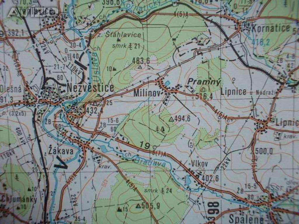Foto inzerátu Vojenská profesionální tajná mapa VVP Jince a okolí