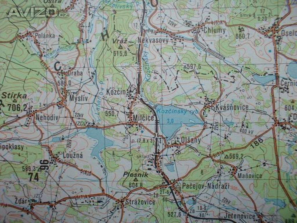 Foto inzerátu Vojenská profesionální tajná mapa VVP Jince a okolí