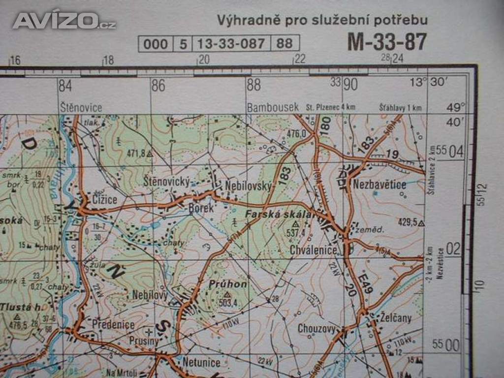 Foto inzerátu Vojenská profesionální tajná mapa Klatovy, Dobřany, Stod