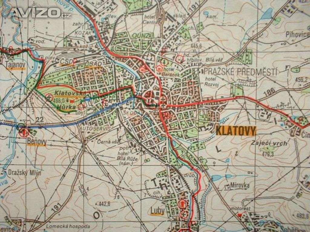 Turistická mapa Šumava 1.vydání na vojenském podkladu