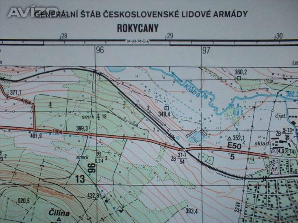 Foto inzerátu Vojenská profesionální tajná mapa Rokycany 1:25