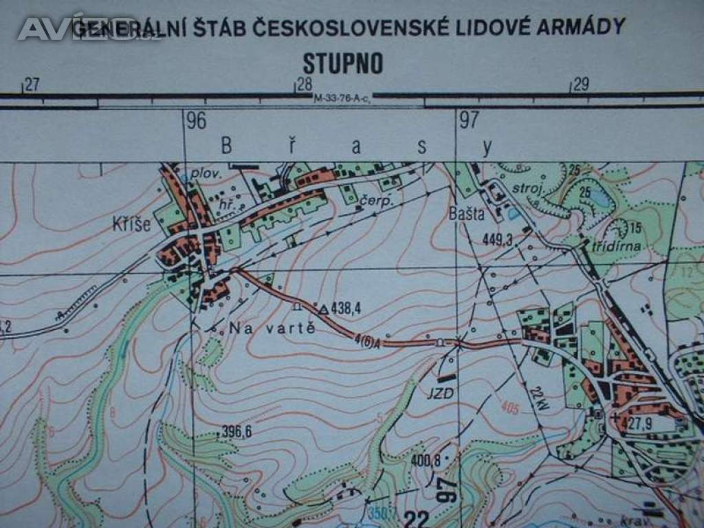 Foto inzerátu Vojenská profesionální tajná mapa Stupno 1:25