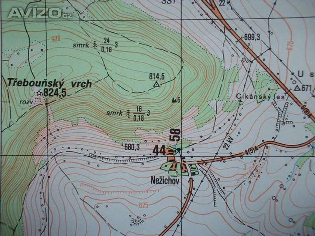 Vojenská profesionální tajná mapa Štědrá 1:25