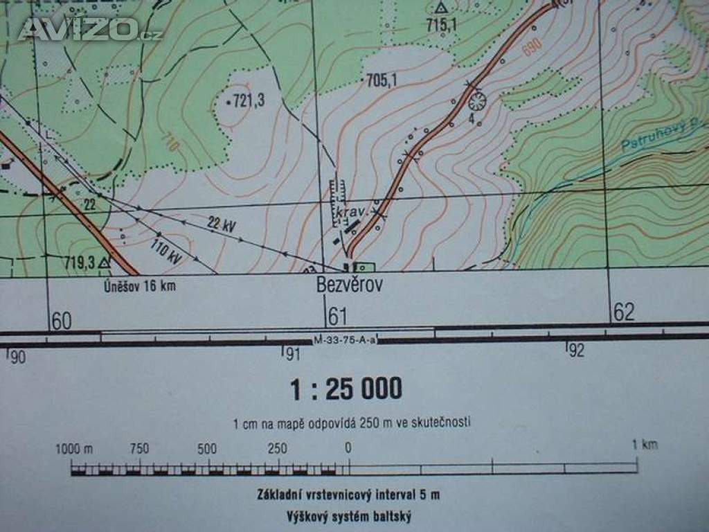 Foto inzerátu Vojenská profesionální tajná mapa Štědrá 1:25