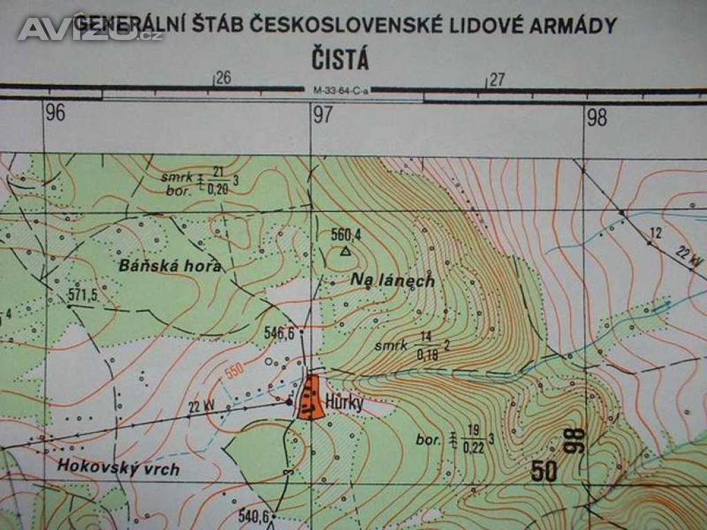 Foto inzerátu Vojenská profesionální tajná mapa Čistá 1:25