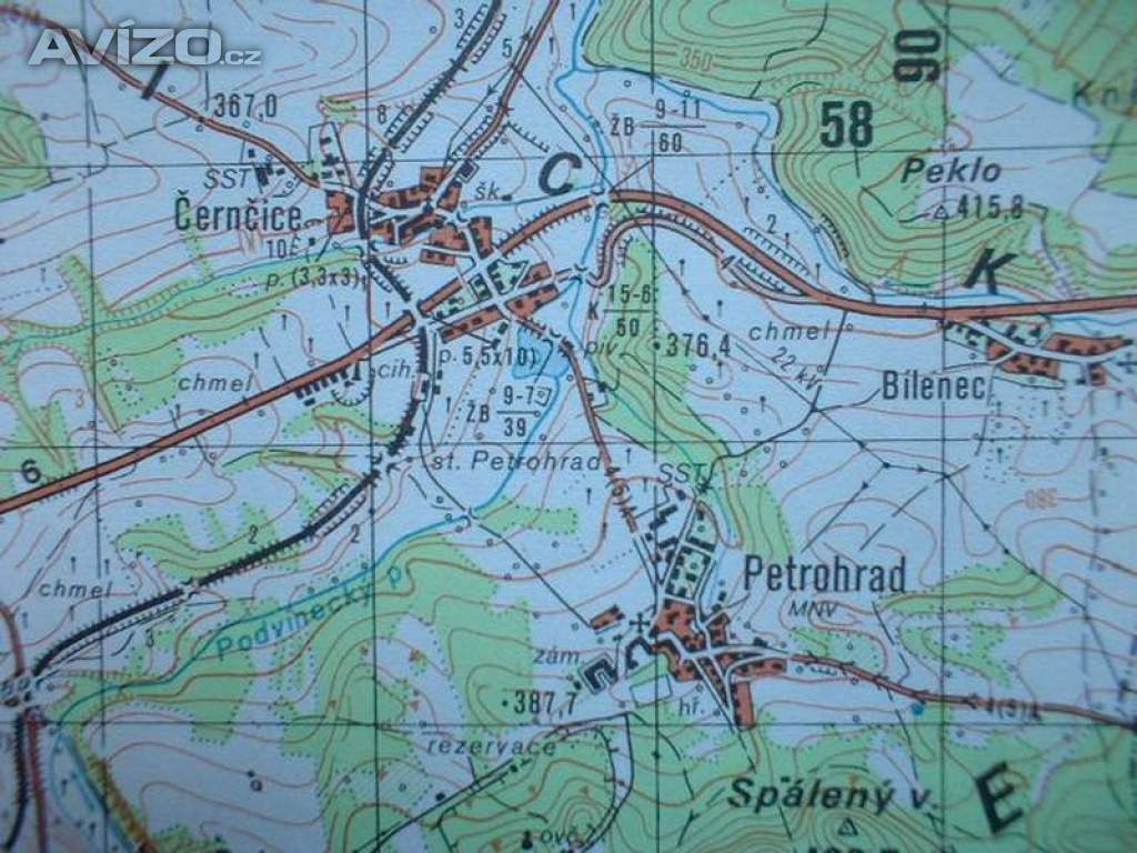 Foto inzerátu Vojenská profesionální tajná mapa Jesenice