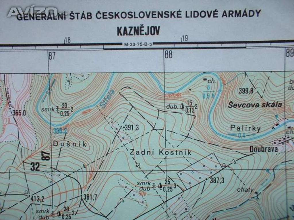 Foto inzerátu Vojenská profesionální tajná mapa Kaznějov