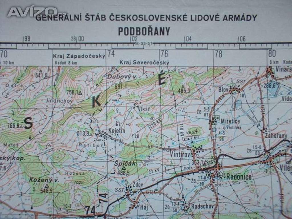 Foto inzerátu Vojenská profesionální tajná mapa Podbořany