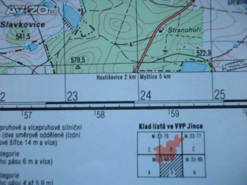 Foto inzerátu Vojenská tajná mapa Rožmitál Brdy voj.prostor Jince