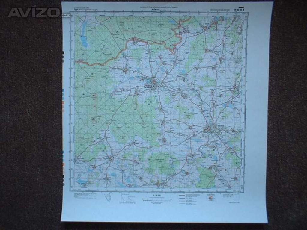 Foto inzerátu Vojenská tajná mapa Rožmitál Brdy voj.prostor Jince