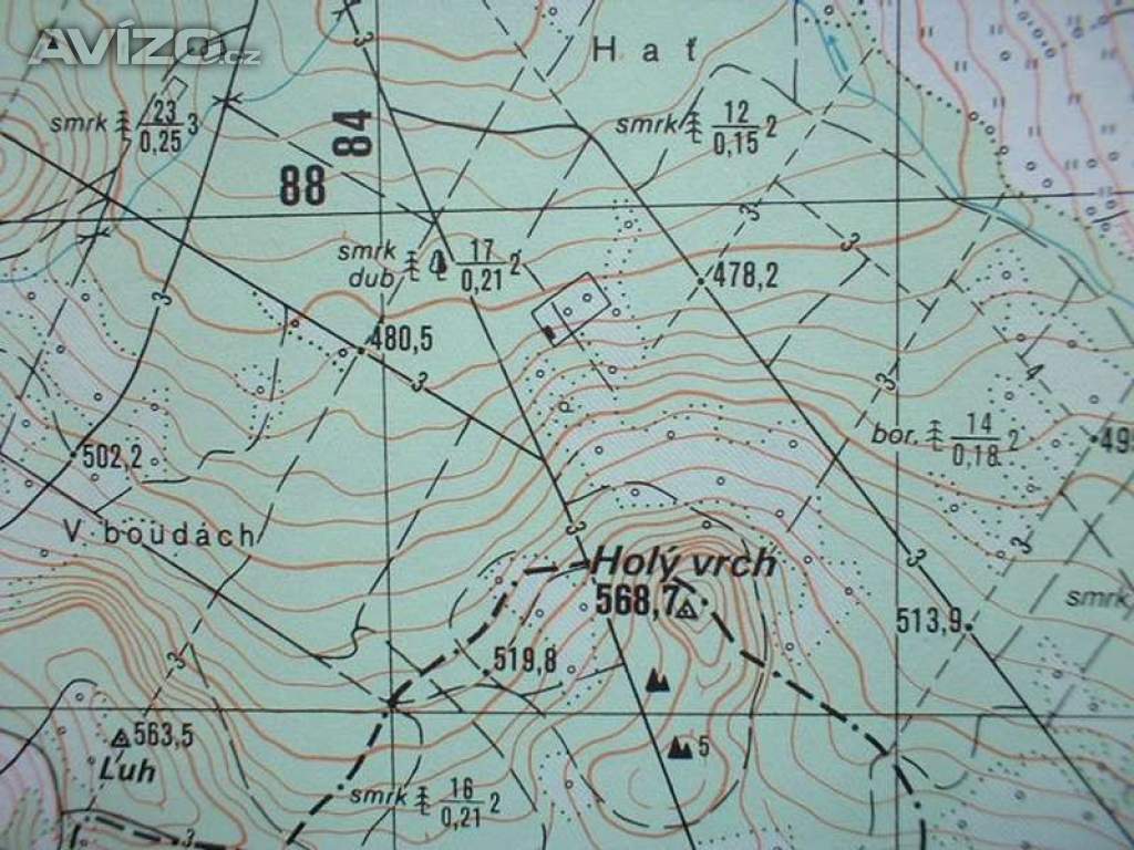 Vojenská profesionální tajná mapa Skašov 1:25