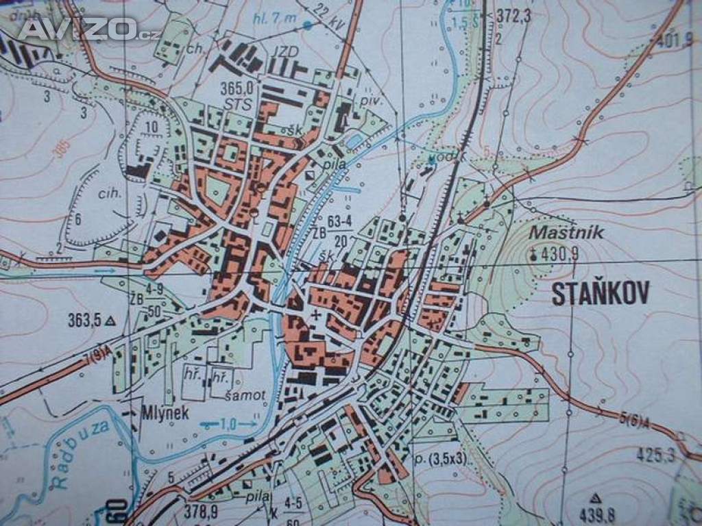 Vojenská profesionální tajná mapa Staňkov 1:25