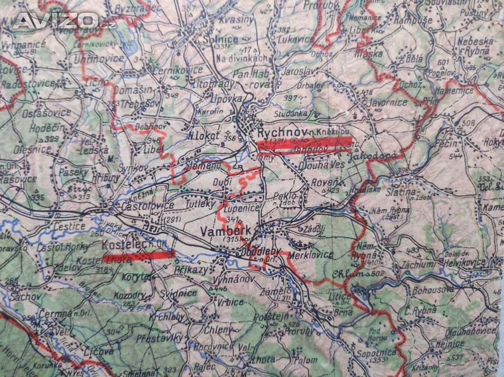 Foto inzerátu Strará mapa - Východní Čechy, Orlické hory a Severní Morava