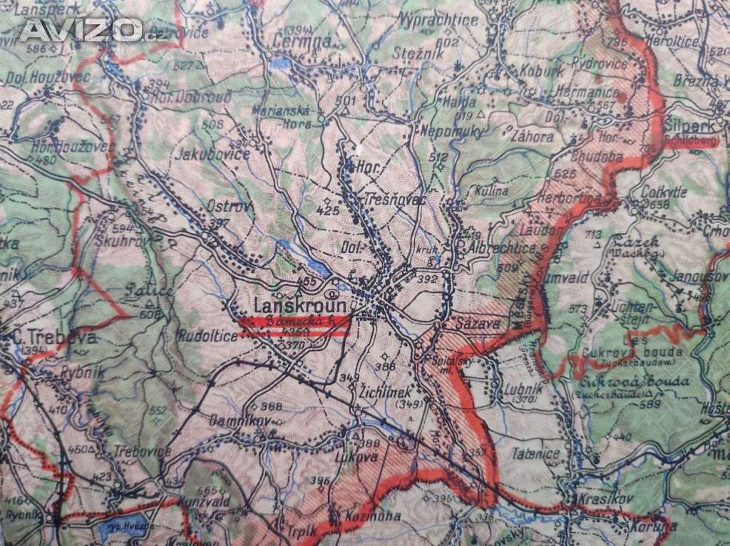 Foto inzerátu Strará mapa - Východní Čechy, Orlické hory a Severní Morava