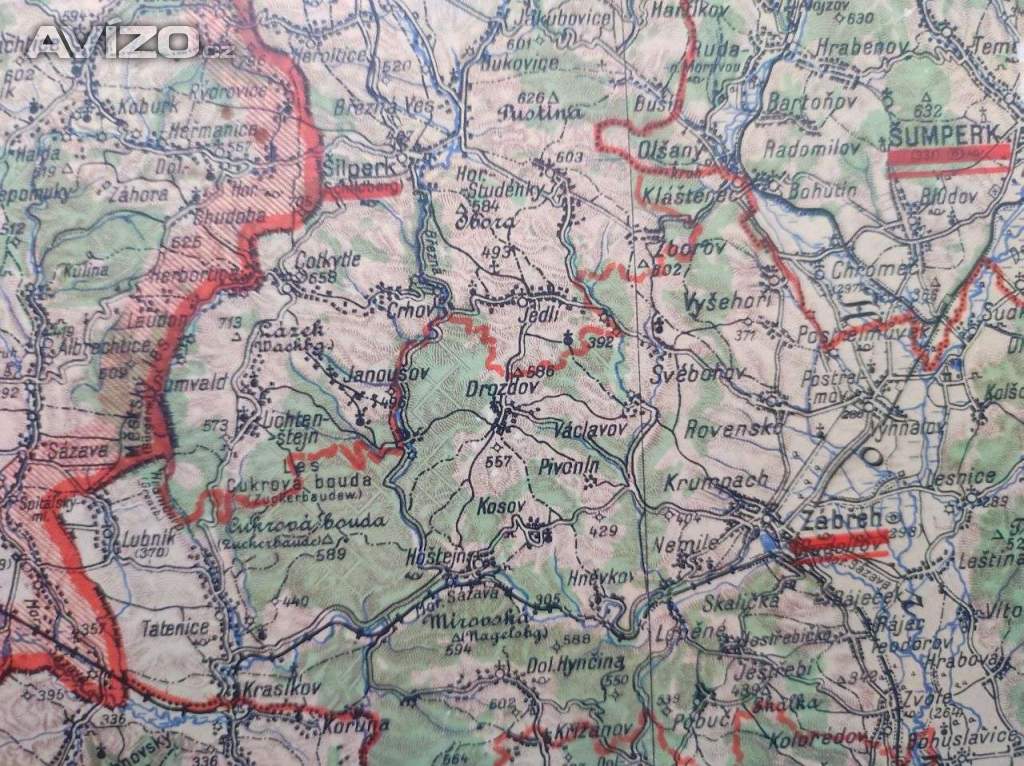 Foto inzerátu Strará mapa - Východní Čechy, Orlické hory a Severní Morava