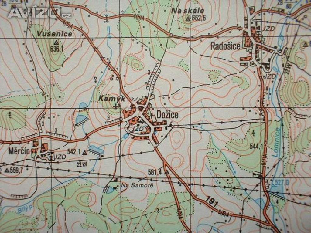Foto inzerátu Profesionální mapa Blovice Vojenský prostor Jínce