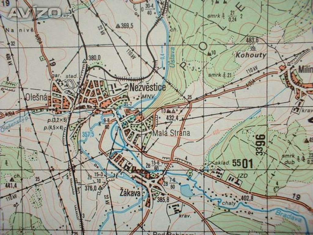 Foto inzerátu Profesionální mapa Blovice Vojenský prostor Jínce