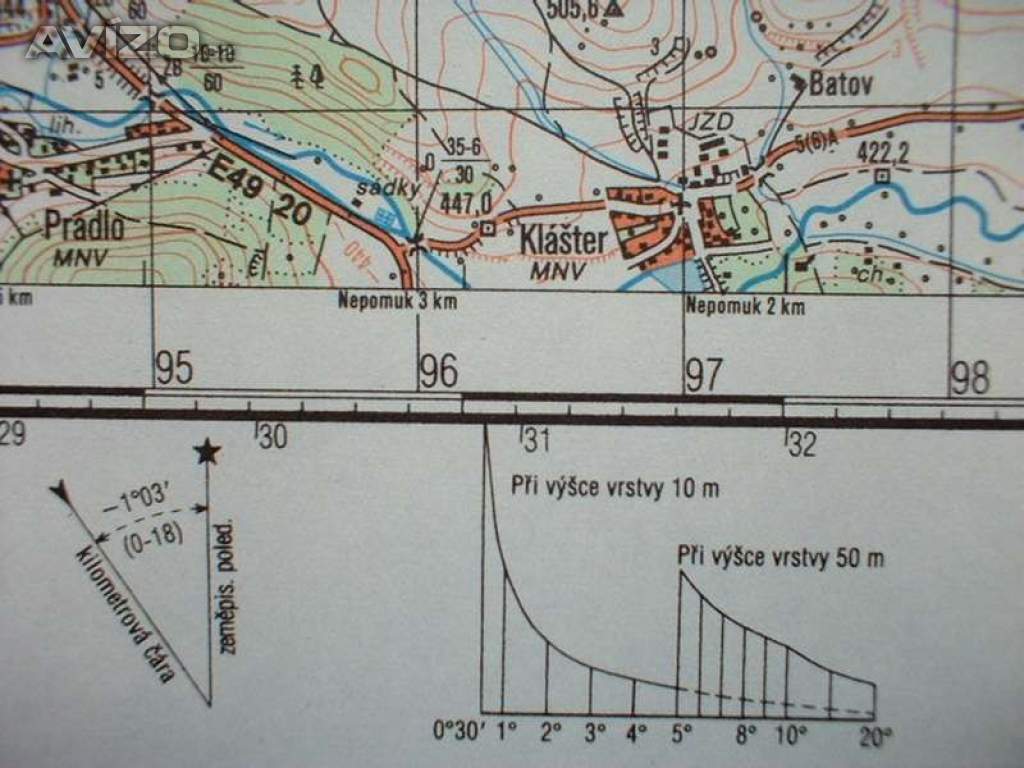 Foto inzerátu Profesionální mapa Blovice Vojenský prostor Jínce
