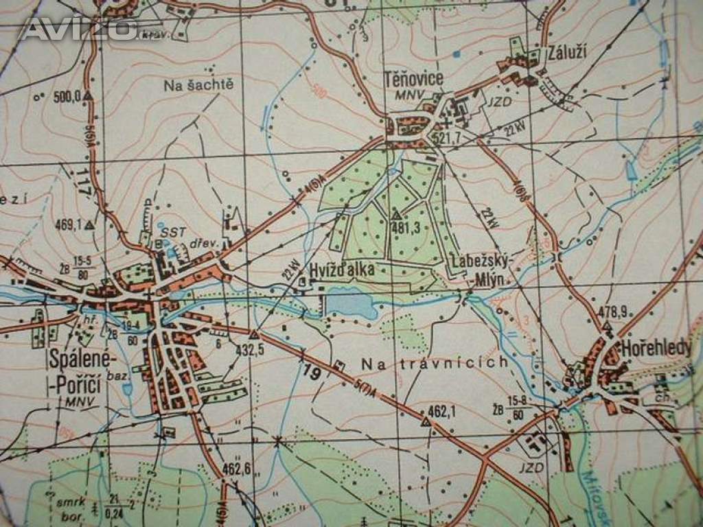 Foto inzerátu Profesionální mapa Blovice Vojenský prostor Jínce