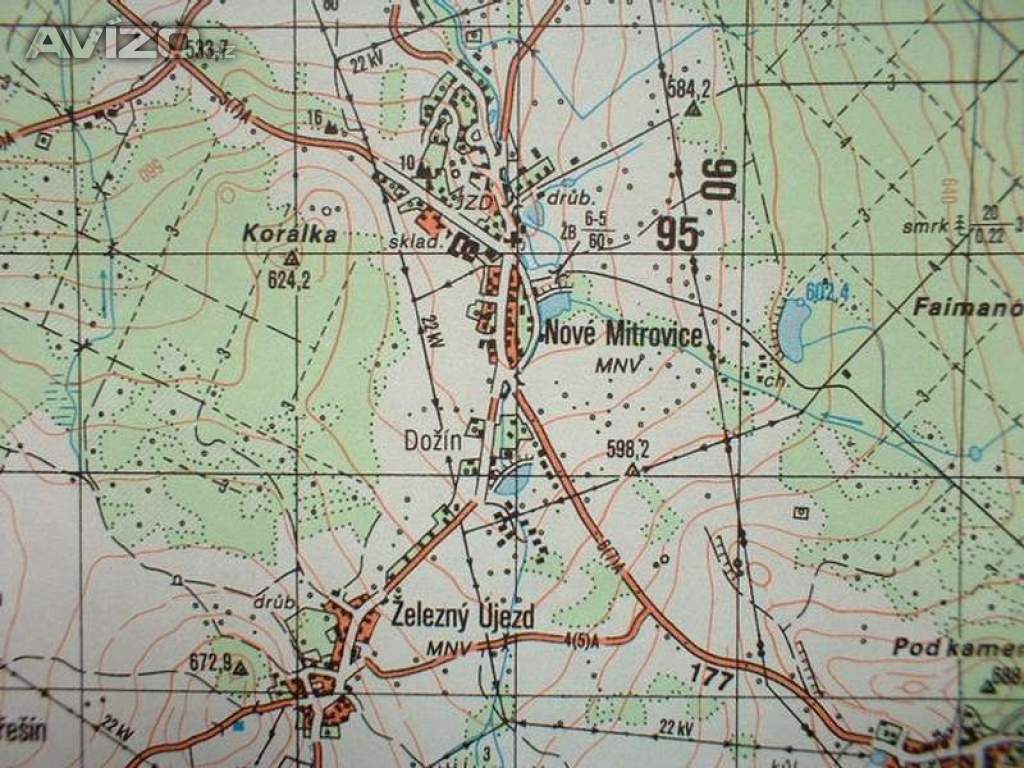 Foto inzerátu Profesionální mapa Blovice Vojenský prostor Jínce