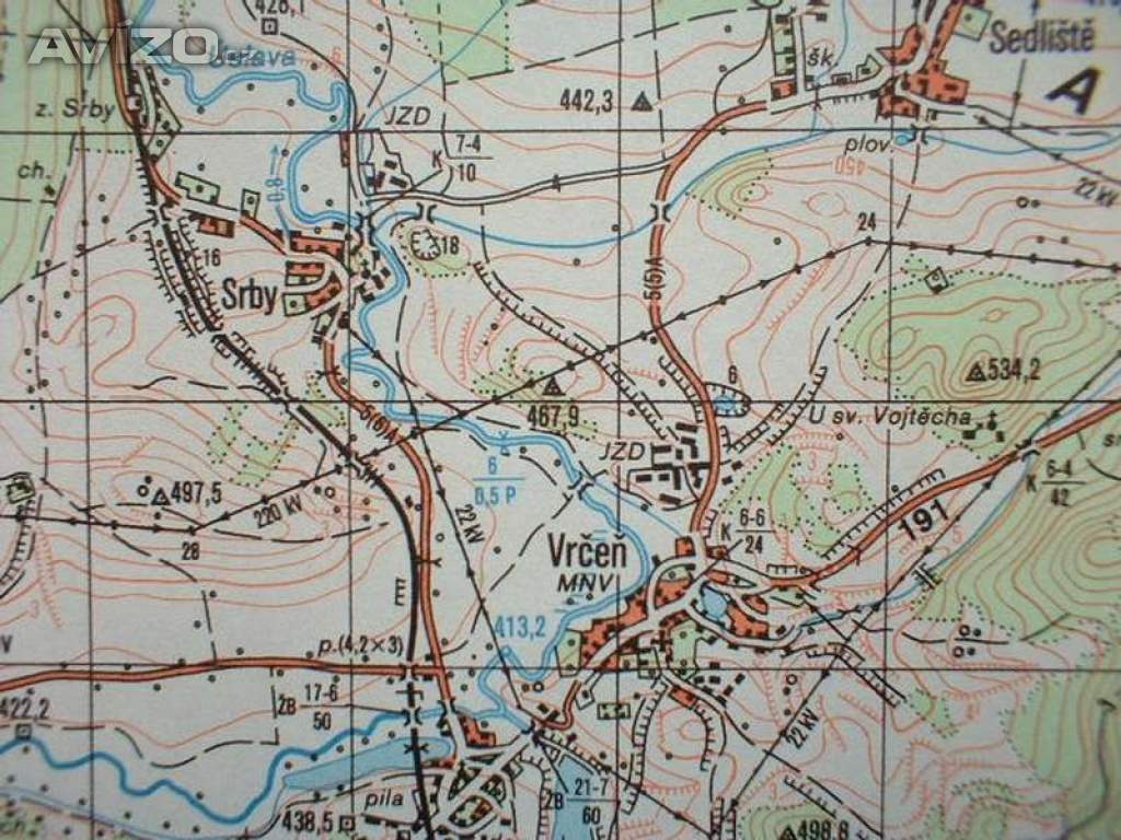 Foto inzerátu Profesionální mapa Blovice Vojenský prostor Jínce