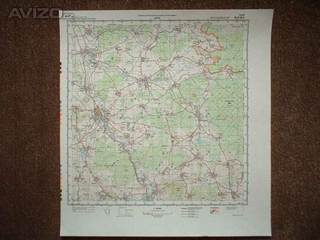 Foto inzerátu Profesionální mapa Blovice Vojenský prostor Jínce