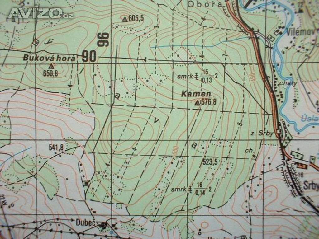 Foto inzerátu Profesionální mapa Blovice Vojenský prostor Jínce