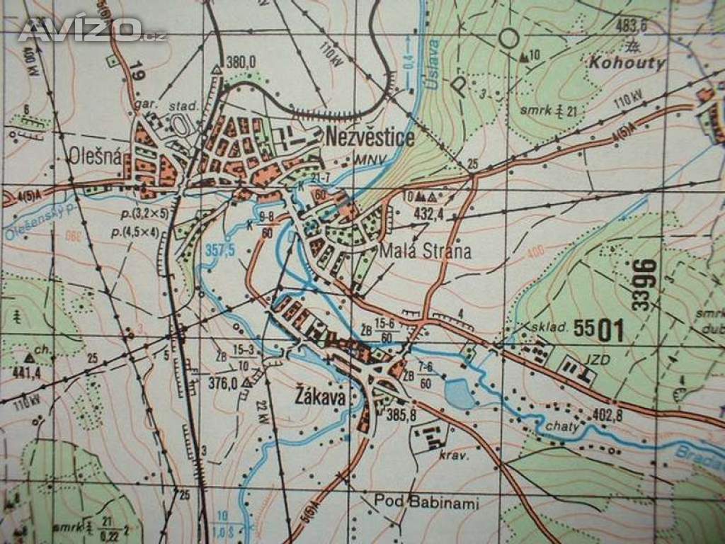Foto inzerátu Profesionální mapa Blovice Vojenský prostor Jínce