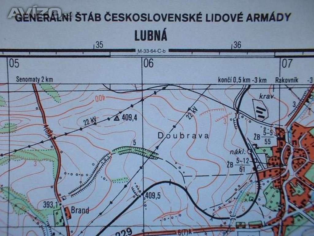 Foto inzerátu Vojenská profesionální tajná mapa Lubná 1:25